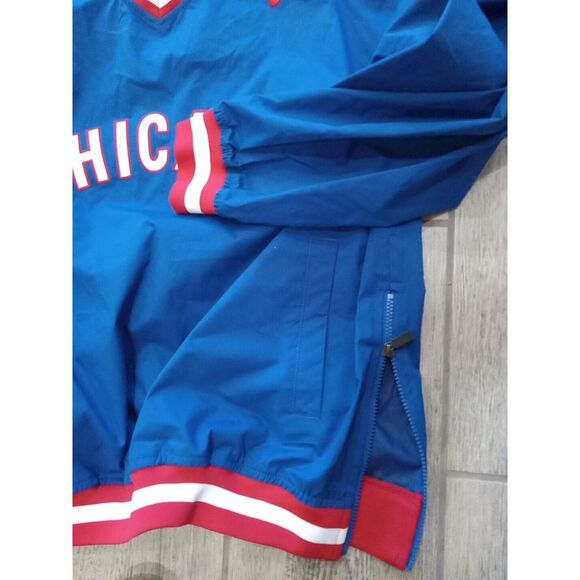 Mens NIKE COOPERSTOWN CLASSICS V-Neck CHICAGO CUBS Wind Shirt Jacket Large NAVY - Picture 3 of 7